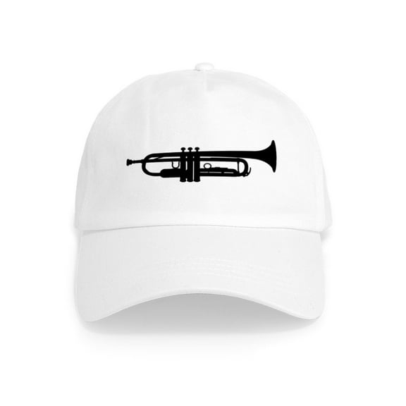 CafePress - Trumpet Silhouette Cap - Adjustable 100% Brushed Unisex Casual Cotton Baseball Cap, Beige, 1