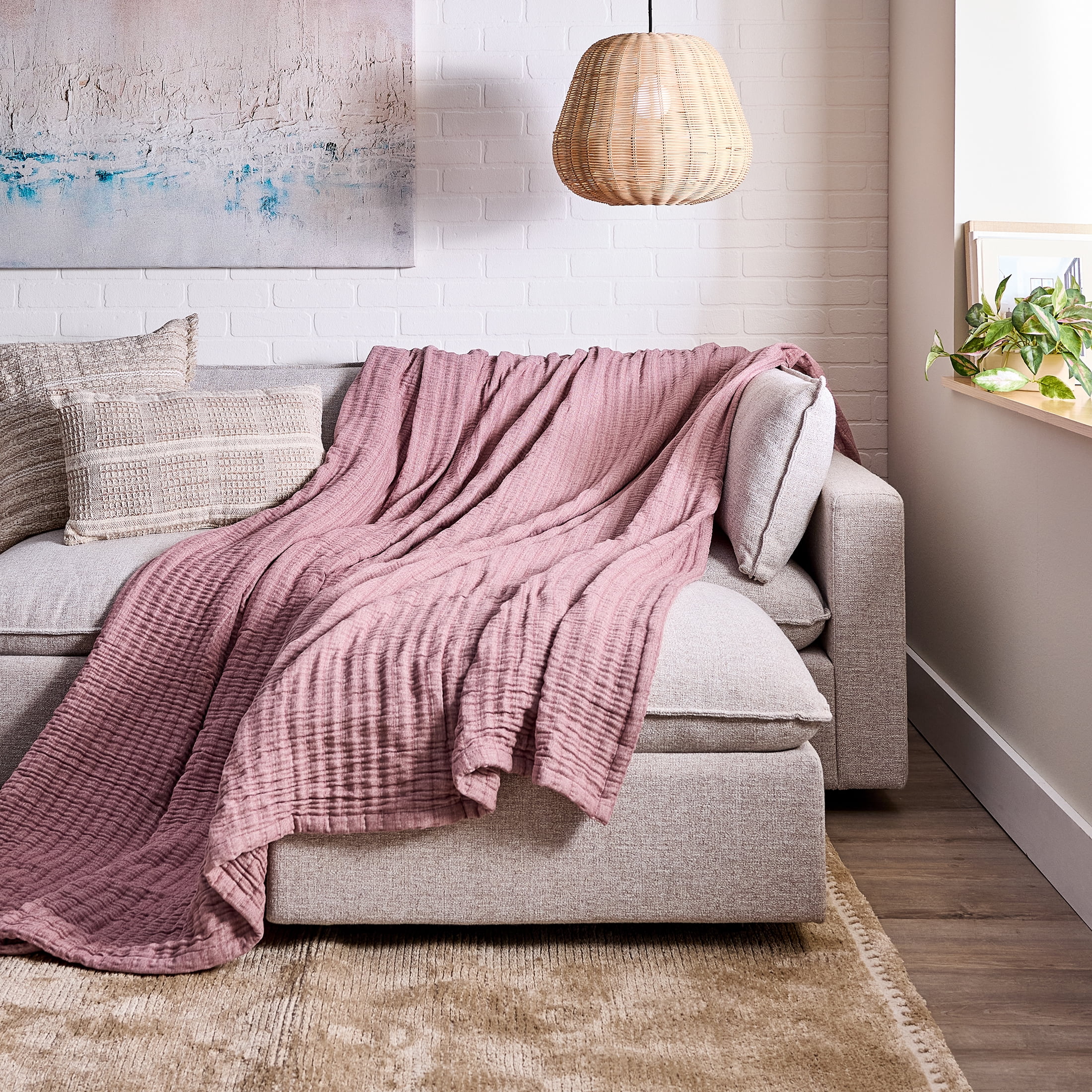 Better Homes & Gardens Chenille Gauze Bed Blanket, Violet Gem, Full/Queen, 90 x 92 in