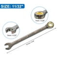 thumbnail image 2 of Uxcell 11/32" Ratcheting Combination Wrench SAE 90 Teeth 12 PT Ratchet Spanner, 2 of 7