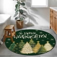 thumbnail image 3 of Round Rug 3.3Ft Washable Non-Slip, Green Christmas Circle Area Rugs for Living Room Bedroom, Xmas Tree Snowflake Farmhouse Indoor Floor Mats Carpet Runner for Home Decor Aesthetic, 3 of 8