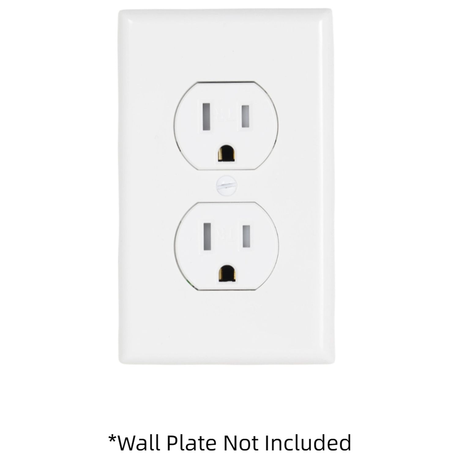 ENERGETIC Standard PC Duplex Outlet Receptacle, Tamper Resistant, 15A, 125V, 3-Wire, 2-Pole, Residential Grade White (10-Pack)