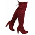thumbnail image 6 of Wild Diva Lounge Amaya-01 Women's Over The Knee Tie Up High Block Heel Dress Boots, 6 of 10