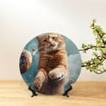 thumbnail image 6 of Kdxio Floating Cat And Donuts Bone China Decorative Plate Ceramic Decorative Plate for Home Office Wall Stand Decorative Plates for Home Bedroom-7in, 6 of 6