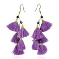 thumbnail image 2 of Zig Zag Chandelier Purple Tassels Amethyst and Brass Drop Earrings for Female Adult, 2 of 5
