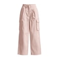 thumbnail image 4 of TEAJOPSUU Cargo Pants for Women Baggy Wide Leg High Waisted Button Fly Side Pockets Cargo Pants Trousers with Pockets Casual Streetwear Pink, 4 of 7