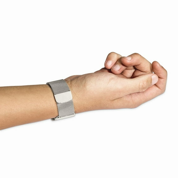 Primal Steel Stainless Steel Polished Mesh Adjustable ID Bracelet