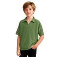 thumbnail image 6 of ITSAME T-Shirts for Boys, Lapel Short Sleeve Breathable Comfort Summer Casual Loose Tops Green Size 9, 6 of 7