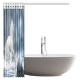 thumbnail image 2 of Cortina de Ducha ABPHQTO Unicornio Blanco Corriendo bajo Nubes de Tormenta 160x180 cm, 2 of 2