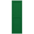 thumbnail image 5 of Ekena Millwork 12"W x 65"H True Fit PVC Farmhouse/Flat Panel Combination Fixed Mount Shutters, Viridian Green (Per Pair - Hardware Not Included), 5 of 8
