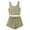 Green, variant on cfhntfmh Pajama Sets for Women Button Front Cropped Ribbed Knit Tank Top and Shorts Sleepwear 2 Piece Lounge Sets