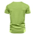 thumbnail image 3 of ASFGIMUJ Mens Fashion Casual Solid Color Cotton V Neck Pocket Button Short Sleeve T Shirt Top, 3 of 3