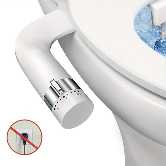 Totalize Non-Electric Bidet Toilet Attachment, Adjustable Water Pressure, Ultra-Thin Fresh Water Bidet for Feminine Care and Daily Personal Hygiene, Easy to Install