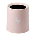 thumbnail image 2 of AuroraX Affordable Luxury Desk Mini Trash Can Pink Cute Round 1 Gallon Scandinavian Deer Pattern Wastebasket Stylish Plastic Minimalist Trash Bin for Dormitory Living Office, 2 of 6