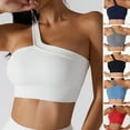 thumbnail image 2 of huanledash Women Sports Bra One Shoulder Beautiful Back Full Cup Ladies Wire Free Ribbed Brassiere for Gym Running Fitness, 2 of 8