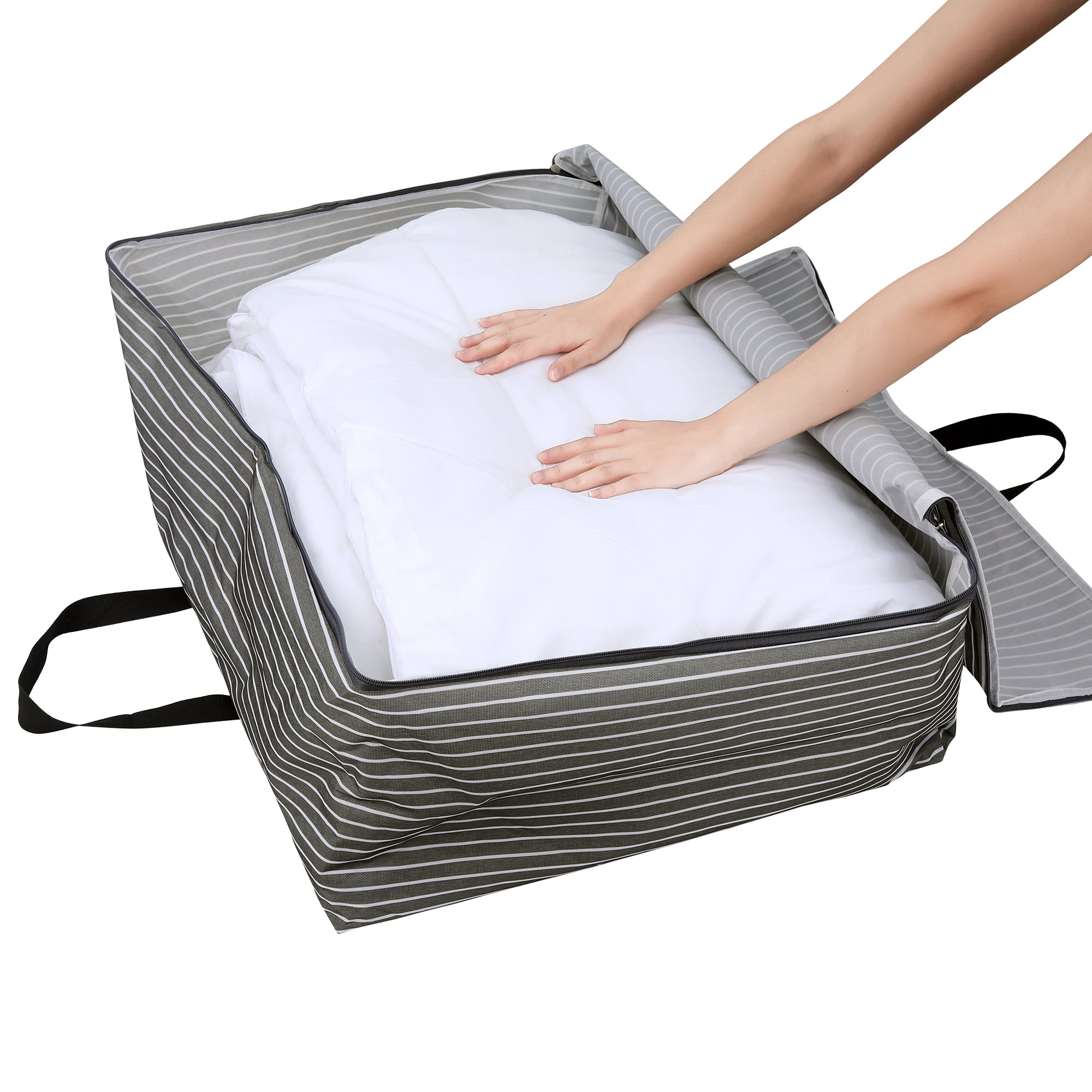 Unique Bargains 1Pack Clothes Storage Moving Bags for Closet Organizers Black 28.5x12x21in