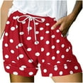 thumbnail image 2 of AXXD Red Biker Shorts Lady With Pockets Summer Printed Multi Pocket Lace Up Shorts Mother's Day, 2 of 6