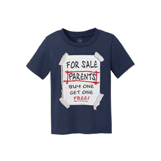 Parents For Sale Kids Cotton T-Shirt - Navy - Medium