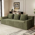 thumbnail image 2 of Muumblus 71" Boneless Sofa with Curved Arms, Living Room Upholstered Deep Seat Couch with Pocket, Green Corduroy, 2 of 8