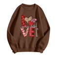 thumbnail image 5 of Valentines Day Sweatshirts for Women 2026 Funny Love Heart Graphic Crewneck Pullover Cute Holiday Long Sleeve Tops Brown L, 5 of 5