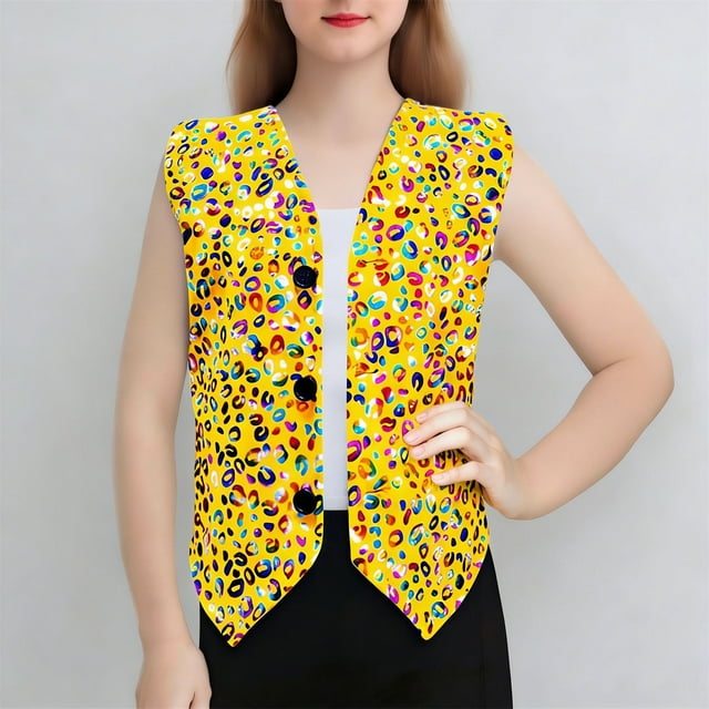 Chaquetas y abrigos casuales sin mangas y sin capucha Abrigo brillante de rendimiento para niños Top sin mangas para niños y niñas Top de poliéster para niños