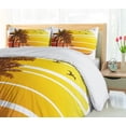 thumbnail image 5 of Ambesonne Tropical Duvet Cover Sets, Beach Palm Trees Birds, 2-King, Yellow Coral Brown, 5 of 7