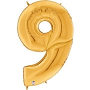 Gold Number 9 Gigaloon Giant Balloon 4 Ft Tall