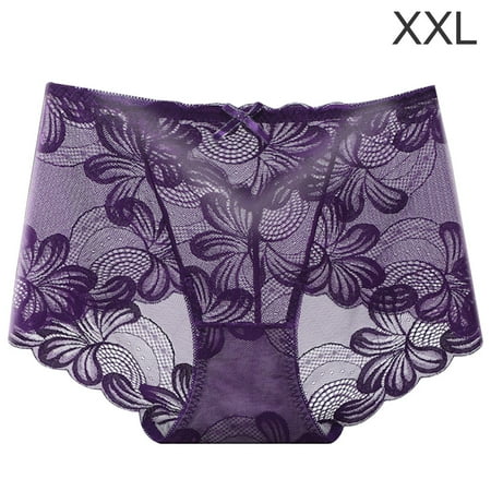 

dido TureClos 2PCS Lace Women Hollow Seamless Lifting Mid-waist Hip Briefs Breathable