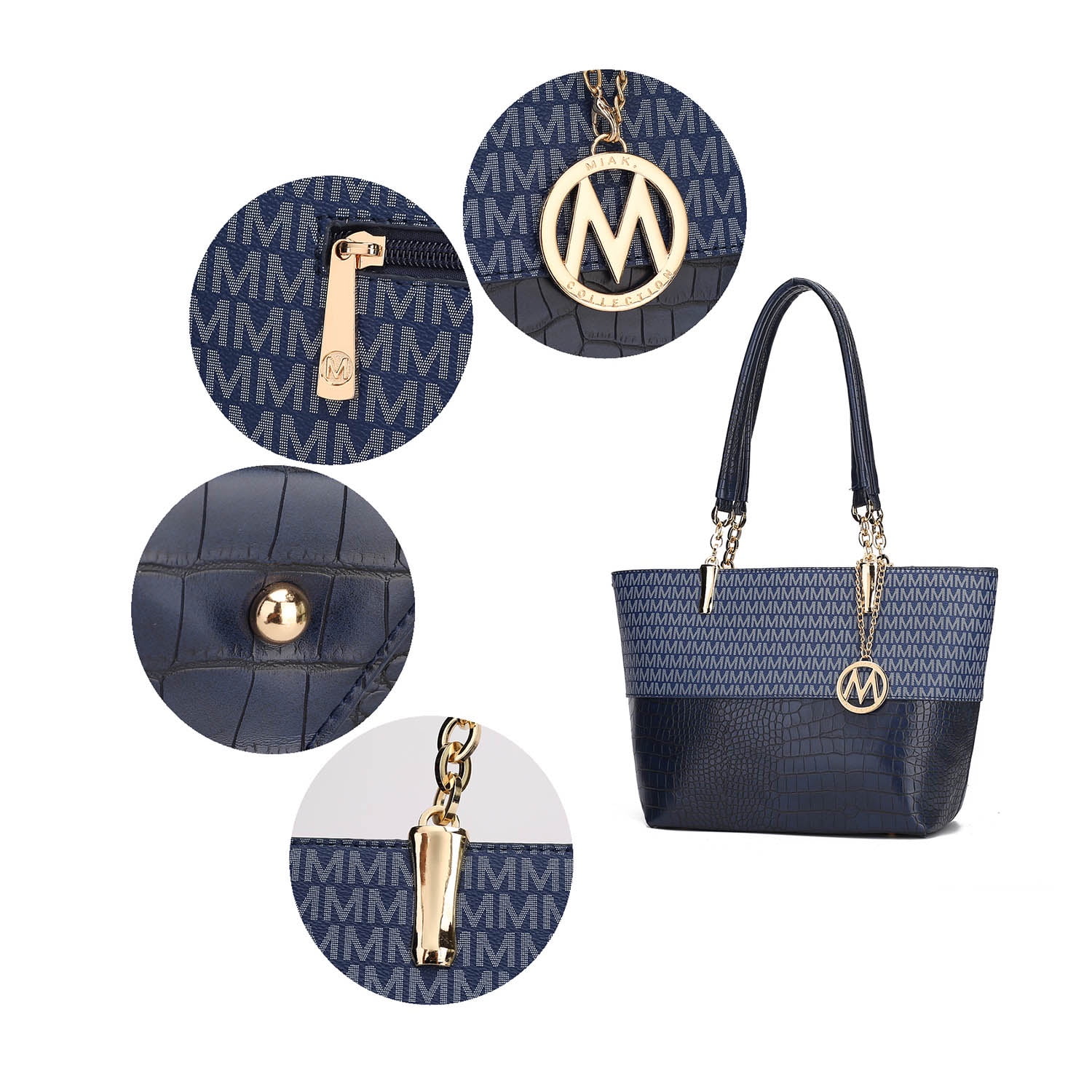 MKF Collection Sasha Vegan Leather Women's Tote Bag with Matching Wallet, Modern Hobo Purse Handbag by Mia K -Beige