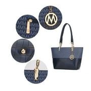 MKF Collection Sasha Vegan Leather Women's Tote Bag with Matching Wallet, Modern Hobo Purse Handbag by Mia K -White