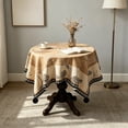 thumbnail image 6 of Round Tablecloth Coffee Table Cover Desktop Decor Bedroom Living Room Stain Resistant Decorative Cotton Linen Fabric Washable Dining Kitchen, 6 of 7