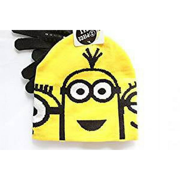 Beanie Cap - Despicable Me - Minions Faces w/Gloves Hat 138152-2