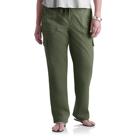Faded Glory - Women's Plus-Size Cargo Pants with Knit Waistband - Walmart.com