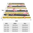 Zufioo Gold Glittering Hearts and Flamingos Fleece Blanket Queen Size