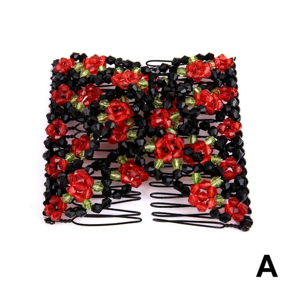 2025 Fashion Ladies Beads Elasticity Double Hair Comb Quality Choice Higher Stretchy U4k6 Products Clamp Popular Accessory Hot