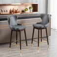 SYNGAR Modern Bar Chairs Set of 2, Contemporary Fabric Faux Leather Bar ...