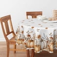 thumbnail image 2 of Fall Tablecloth 60×60 Inch Round, Orange Grey Pumpkin Autumn Harvest Flower Washable Seasonal Table Cover for Party Picnic Dinner Decor, 2 of 6