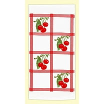 Red and White Kitchen Country Cherry Towel with Red Tiles #VL75