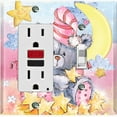 thumbnail image 1 of Metal Light Switch Wall Plate Outlet Cover (Sea Snail Starfish Pastel Glitter Reef Bubbles - Single Rocker Single Toggle), 1 of 2