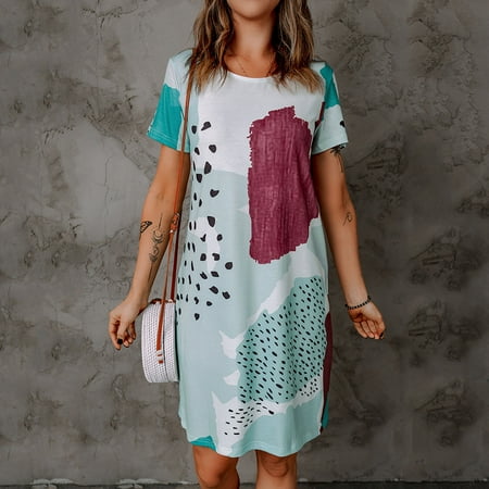 

AXXD 70s Dress for Women Fashion Short Sleeve Round-Neck Slim Camisole Wedding Dresses(Available in Plus Size)