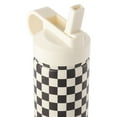 thumbnail image 4 of Thyme & Table 26 fl oz Water Bottle with Straw Lid, Cream & Black Check with Cowgirl Gold Charm, 4 of 14
