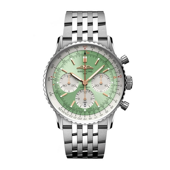 Breitling Navitimer B01 Chronograph 41 Mint Green Dial Steel Men's Watch AB0139211L1A1