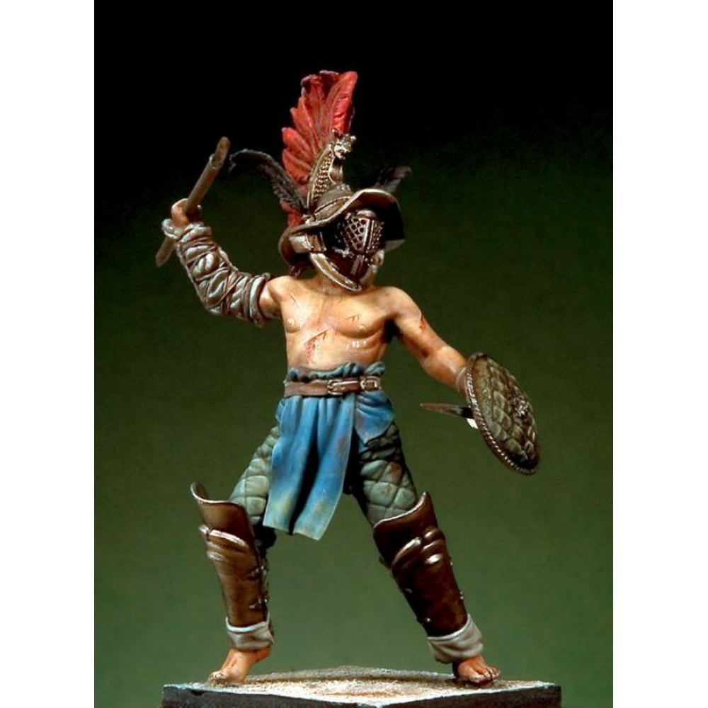 Pegaso Models 54mm Roman Gladiators Thraex White Metal Figure Model Kit