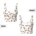 thumbnail image 3 of Sports Bras For Women - Wine Print No.J919 Seamless Yoga Bra Workout Crop Top With Removable Cups, 3 of 8