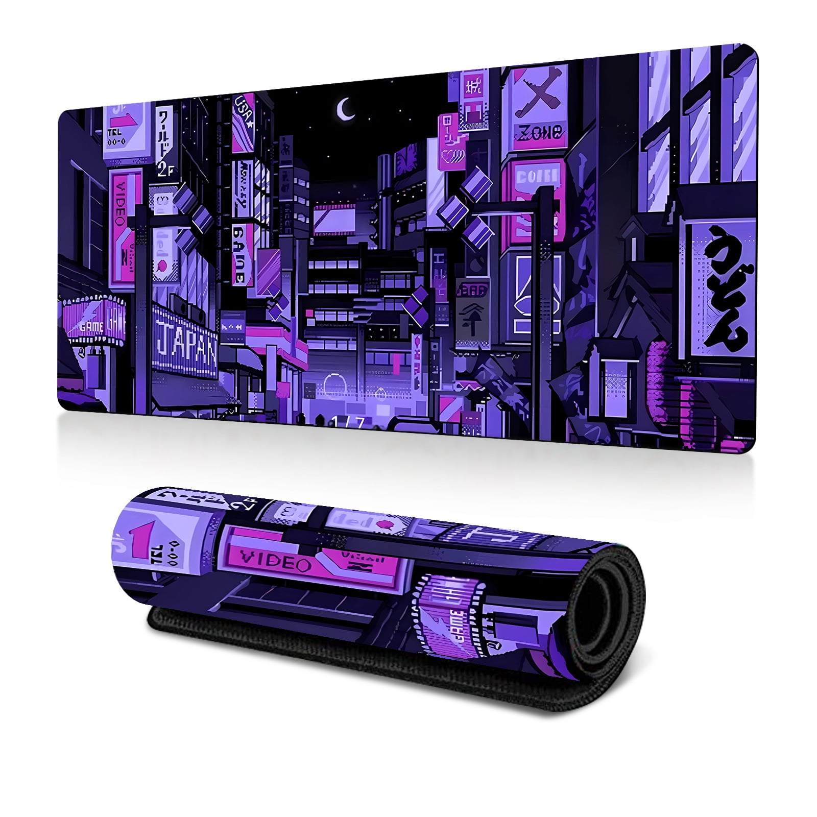 Gaming Pad City Extended Large Desk Mat Big Pad Nonslip Rubber Base Stitched Edged Long Desk Pad