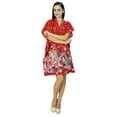 thumbnail image 5 of Bimba Women Floral Kaftan Dress Beach Cover Up Cotton Short Caftan, 5 of 5