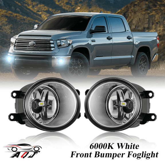 Pair Front Fog Lights Kit for Toyota Tundra 2014-2021, 6000K White Off-Road Lamps Black Front Bumper LED Foglights