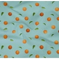 thumbnail image 4 of oneOone Organic Cotton Poplin Twill Fabric Leaves & Orange Fruit Print Fabric BTY 42 Inch Wide, 4 of 4