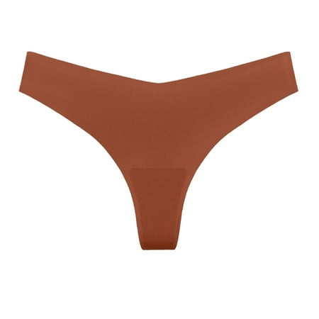 Juslio Ladies Panties Mid Waist Ice Silk Soft Elastic Sexy Breathable Soft Breathable Underwear