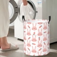 thumbnail image 4 of Pink Cartoon Cute Rabbit Radish Laundry Basket, Laundry Hamper Waterproof Laundry Bag Clothes Hamper Laundry Bin with Handles for Bedroom, Living Room, Kids Room-#, 4 of 5