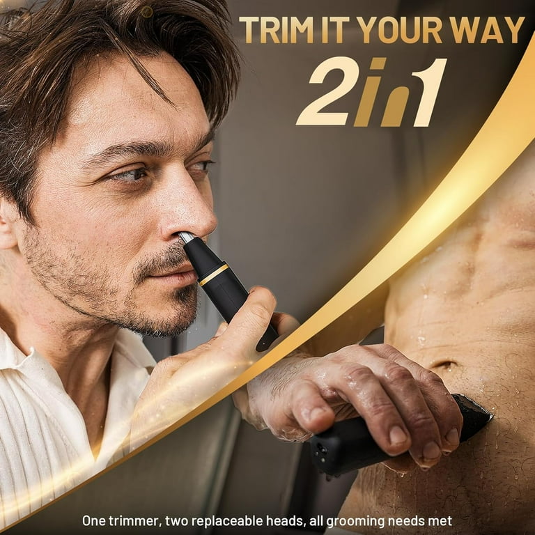 Obacre 2-in-1 Electric Trimmer, IPX7 Waterproof Body and Nose Hair photo 5
